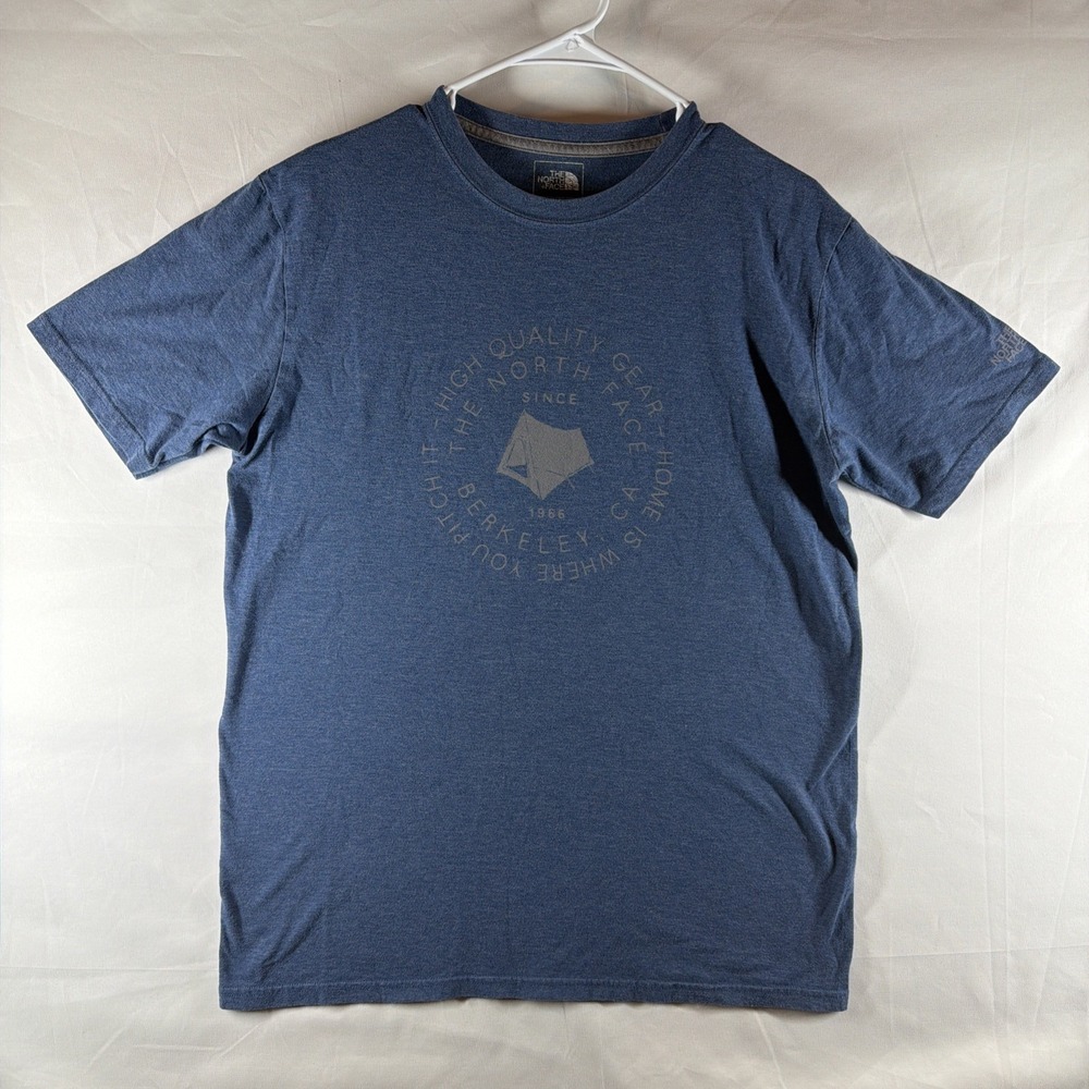 North Face Men's Medium Heather Blue Classic Fit Short Sleeve Tshirt